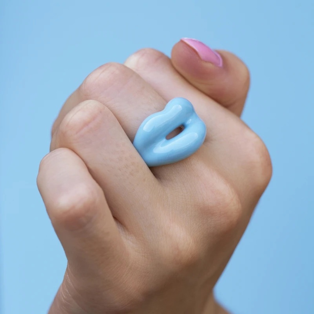 Hot Lips By Solange Blue Ring